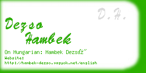 dezso hambek business card